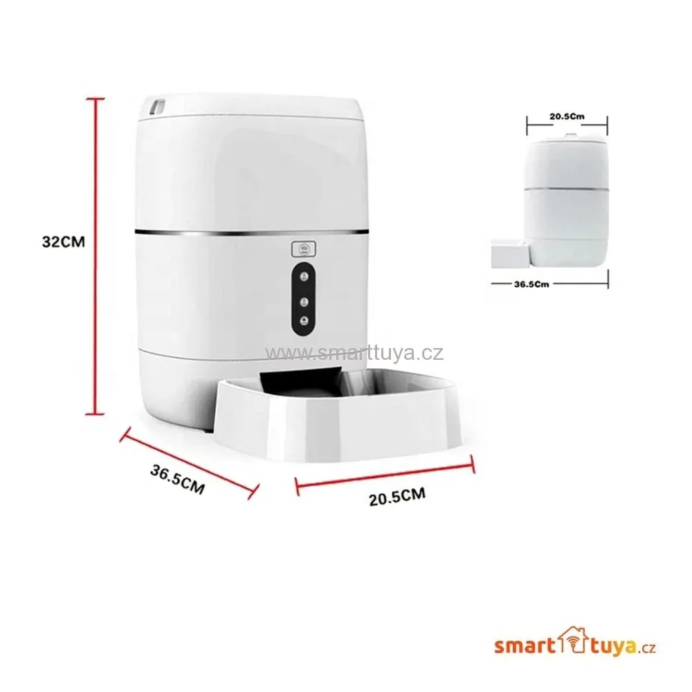 WiFi Smart automatický dávkovač krmiva pro psy a kočky s integrovanou IP kamerou, objem 6 litrů - TUYA