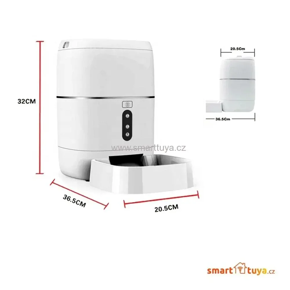 WiFi Smart automatický dávkovač krmiva pro psy a kočky, objem 6 litrů - TUYA