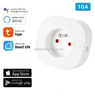 WiFi chytrá mini zásuvka 10A - TUYA, Android/iOS