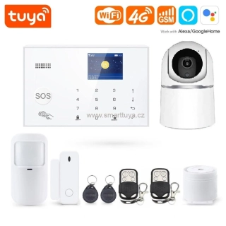 Wi-Fi + 4G GSM/RFID/ LCD zabezpečovací systém SMART s 5.0Mpx vnitřní IP kamerou - TUYA, Android,iOS